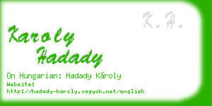 karoly hadady business card
